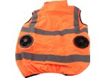 Gilet Di Raffreddamento Estivo Ventilatore Gilet Aria Condizionata Striscia Riflettente Ricaricabile Abiti Da Lavoro 5V Arancione Fluorescente Xxxl
