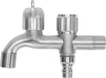 Rubinetto G1/2 304 In Acciaio Inox Apertura Rapida Doppia Uscita Allungata Rubinetto Dell'acqua Per Lavatrice