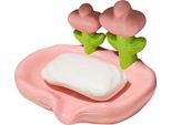 Fiore Portasapone In Plastica Facile Da Pulire Decorativo Drenaggio Portasapone Per Doccia Bagno Rosa