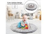 Cartton Animale Modello Cotone Baby Toddler Play Mat Coperta Gattonare Camera Decor (Gray Lion)