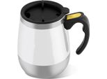Tazza Da Caffè Elettrica In Acciaio Inox Auto-Miscelante Con Agitatore Magnetico Bianco