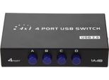 Ashata 2/4 Porte Usb 2.0 Sharing Switch, Usb 2.0 Switch Box Switch Box Hub, Interruttore Manuale Switch Box Switcher Adapter Box F���R Pc Computer Printer Scanner Nero (4 Porte)