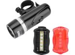 Impermeabile 5 Led Bicicletta Bicicletta Anteriore Faro Posteriore Luce Di Sicurezza Set Accessorio (Nero)