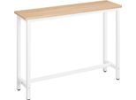 Tavolo Da Bar Tavolo Da Cucina - Tavolo Alto - Rettangolare - 140×40×100 Cm - Piano In Mdf E1 - Gambe In Metallo - Per 2 Persone - Rovere Chiaro