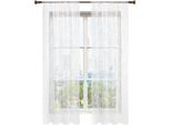 Tende In Voile - 2 Pannelli - Semitrasparente 1-40% - Nastro Con Volant - Per Porte-Finestre - 100% Poliestere - 5 X 2,6 M - Bianco