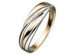 Diamantring Jobo Gr. 50, Gelb (Gelbgold 585), Fingerringe, Damen, 50, Si = Kleine EinschlüSse, Diamanten Gelbgold 585 WeißGold 585, Diamanten, Gelbgold 585, WeißGold 585, Diamantring, 585 Gold Bicolor Mit 5 Diamanten