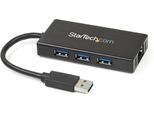 Startech.Com Hub Portatile USB3.0 A 3 Porte Con Adattatore Nic Gigabit Ethernet