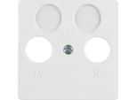Berker 148609 Placca Centrale Per Presa D'antenna 2 Fori Bianco Polare, Lucido Placca Centrale Sistema