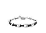 Armband Diesel "Schmuck Geschenk Edelstahl Armschmuck Metamorph", Edelstahlfarben, Schwarz, ArmbäNder, Damen, 21Cm, Edelstahl, Armband