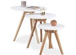 Relaxdays 10020644_0 Relaxdays Beistelltische-Set Holz Weiß