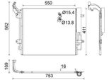 Mahle Ac 849 000S - Oe 7N0820411A Condensatore Aria Condizionata Con Essiccatore Per Alhambra (710, 711), Sharan (7N)