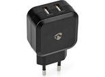 Caricatore Da Parete | 24 W | Funzione Di Ricarica Rapida | 2X 2,4 A A | Numero Di Uscite: 2 | 2X USB-A | Senza Cavo | Uscita A Tensione Singola