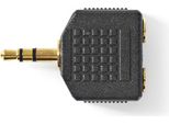 Adattatore Audio Stereo | 3,5 Mm Maschio | 2X 3,5 Mm, Femmina | Placcato Oro | Diritto | Abs | Nero | 10 Pz. | Sacchetto Di Plastica