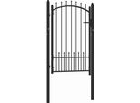 Vidaxl Cancello Di Recinzione Con Punte In Acciaio 100X150 Cm Nero