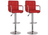 Vidaxl Sgabello Da Bar 2 Pz. Similcuoio Rosso Vino