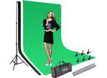 Fch Supporto Per Studio Fotografico, Sfondo Fotografico, Sistema Di Supporto Regolabile Per Studio Fotografico Con 1 Borsa Per Il Trasporto, 3 Sfondi E 6 Clip Per La Fotografia Di Ritratto