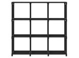 Scaffale A Cubo Con 9 Scomparti Nero 103X30X107,5 Cm In Tessuto