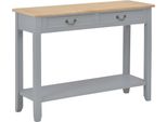 The Living Store Tavolo Consolle Grigio 110 X 35 X 80 Cm Legno