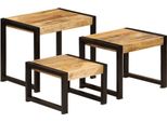 Syfax™ Tavolini Impilabili 3 Pz In Legno Massello Di Mango