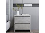 The Living Store Comodino Grigio Cemento 45X34,5X44,5 Cm Materiale A Base Di Legno