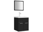 Syfax™ Set Mobili Da Bagno Nero In Legno Multistrato