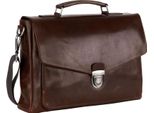 Leonhard Heyden Pelle Cartella Laptop Bag Con Scomparto Per Laptop Roma Briefcase 1 Compartment Brown Marrone