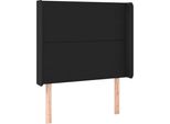 Syfax™ Testiera Ad Orecchio Nera 83X16X118/128 Cm In Pelle Finta