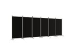 Vidaxl Schermo Pieghevole 6 Pezzi Nero 520X180 Cm Tessuto