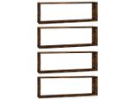 Syfax™ Mensole Muro Cubo 4 Rovere Fumo 80X15X26,5Cm Legno Multistrato