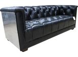 Divano Chesterfield A 3 Posti Vintage Aviatore Aereo Vera Pelle Alluminio Divani