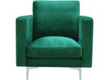 Poltrona Sedia 1X Sala Da Pranzo Televisione Lounge Tessile Seduta Verde Moderna Sedia Imbottita