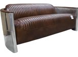 Divano In Vera Pelle Divano Di Design A 3 Posti Divano Vintage Alluminio Metallo Aeronautico