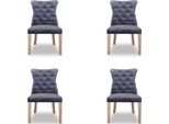 4X Sedie Sedia Imbottitura Design Chesterfield Set Poltrona Set Completo Ashley