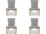 4X Sedie Sedia Imbottitura Design Lounge Seduta Poltrona Set Poltrona Chesterfield Nuovo