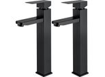 2 Pezzi Rubinetto Per Bagno Nero Rubinetto Per Bagno Rubinetto Per Lavandino Caldo E Freddo, Miscelatore Monocomando Rubinetto Per Lavabo Wc