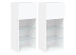 Mobili Tv Con Luci Led 2 Pz. Bianco 40,5X30X90 Cm