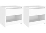 Syfax™ Comodini 2 Pz Bianco 40X30X39 Cm In Legno Ingegnerizzato