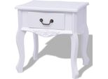 The Living Store Comodino Bianco Mdf