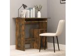 The Living Store Scrivania In Rovere Fumé 80X45X74 Cm Materiale In Legno