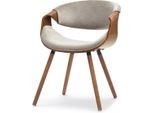 Sedia Da Pranzo Di Design Sarolta - Noce / Beige