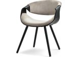 Sedia Da Pranzo Di Design Sarolta - Nero / Beige