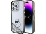 Karl Lagerfeld Klhcp15Llkcnsk Custodia Rigida Trasparente Per Iphone 15 Pro 6.1 Liquid Glitter Choupette