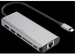 Docking Station USB-C Deltaco, HDMI/RJ45/USB-A/SD