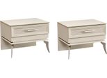 Camera Da Letto Stile Moderno 2X Comodini Lusso Legno Completo Design Mobili