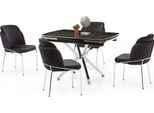 Tavolo Da Pranzo Allungabile Effetto Marmo Sedie Lucide Sala Da Pranzo In Metallo Nero