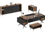 Set Da Studio Tavolino Scrivania Credenza Cassettiera Mobili Da Ufficio