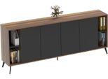 Credenza Cassettiera Armadio Per Ufficio Scaffale Per Cartelle Studio Marrone Nero
