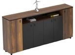 Credenza Armadio Cassettiera Armadio Ad Ante Battenti Studio Marrone Nero