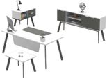 Set Ufficio Studio Tavolo Credenza Cassettiera Tavolino Completo 4 Pezzi