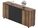 Armadio Per Ufficio Armadio Per Archiviazione Credenza Cassettiera Studio Marrone Nero